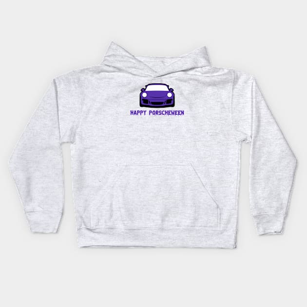 Happy Halloween Porsche 911 GT3 Ultraviolet Kids Hoodie by Carsncoolstuff